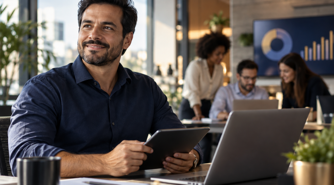 Empreendedor conduzindo uma empresa com apoio da contabilidade digital